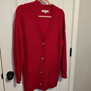 LOFT Women's  Red Cardigan